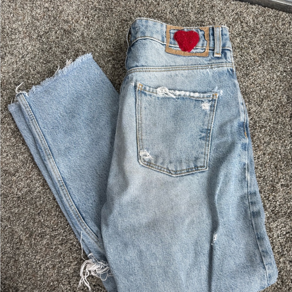 Zara Light Blue High Rise Jeans